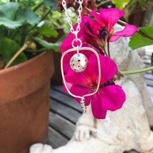 Pickleball necklace jewelry sterling silver handformed Pickleball paddle necklace