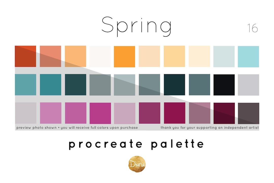 Spring PROCREATE COLOR PALETTE iPad | Digital Download Colour Swatches ...