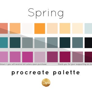 Spring PROCREATE COLOR PALETTE iPad | Digital Download Colour Swatches ...