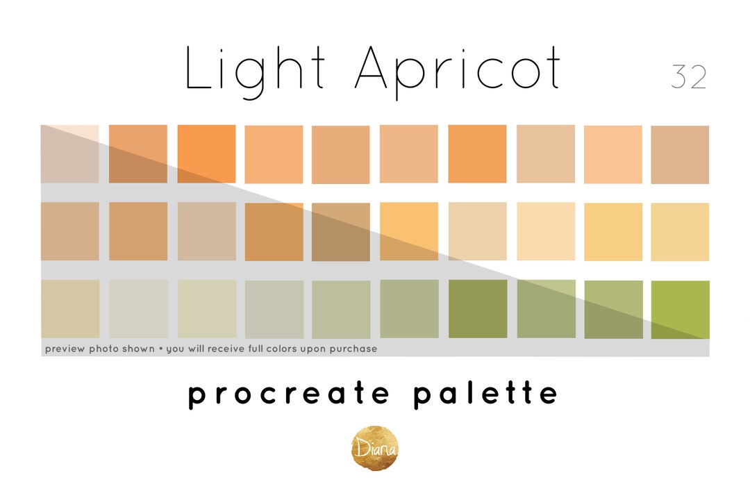 Apricot Boho PROCREATE COLOR PALETTE iPad Digital Download Colour