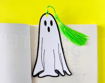 Ghost Die Cut Lesezeichen mit Quaste, Spooky Bookish Geschenk