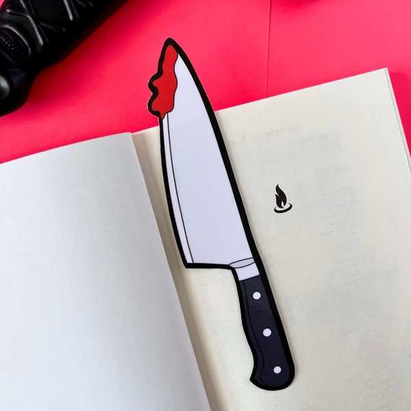 Kitchen Knife Bookmark, Halloween Bookmark, Horror Bookmark, Die Cut Bookmark, Halloween Stationery, Horror Book, Bookish Gift, Spooky Gift