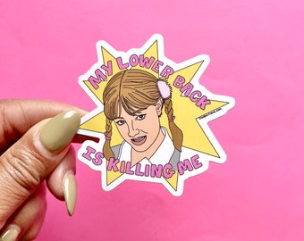 Y2K Britney Sticker, Back Pain Humor, Waterproof Vinyl Decal