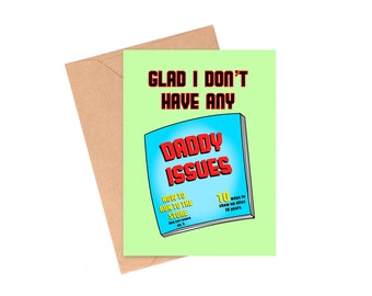 Tarjeta divertida del Día del Padre, tarjeta con juego de palabras para papá, sin problemas con papá