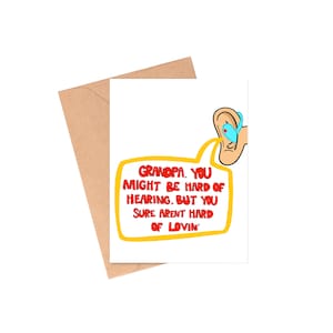 Abuelo con problemas de audición, tarjeta divertida para el abuelo, tarjeta para el día del padre del abuelo, tarjeta para el día del padre del abuelo, tarjeta para el abuelo, tarjeta para el abuelo