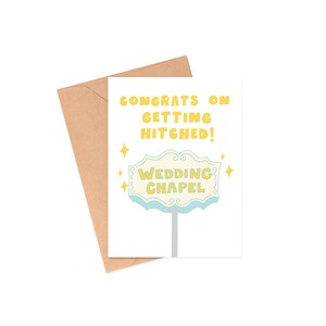 Tarjeta de felicitaciones por casarse, tarjeta de boda divertida, tarjeta de boda casada, tarjeta de felicitaciones de boda, tarjeta de boda, tarjeta de boda de Las Vegas