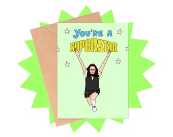 Superstar Birthday Card, SNL Birthday Card, Funny Birthday Card, Pop Culture Birthday Card, Mary Catherine Gallagher Card, 90s Inspired Card