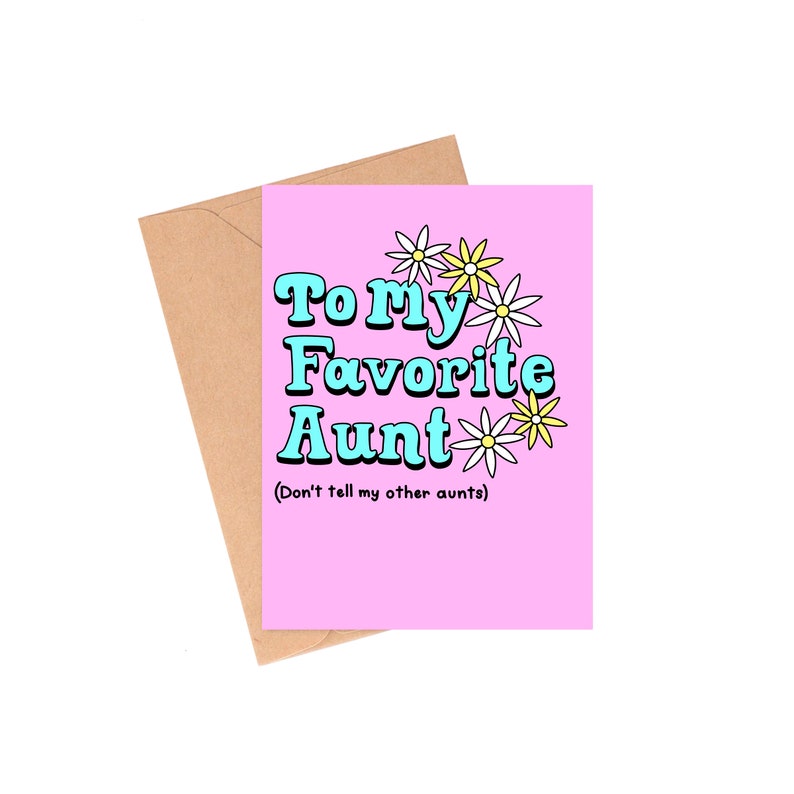 To My Favorite Aunt Card, Aunt Mothers Day Card, Mother's Day Card for Aunt, Fun Aunt Card, Card for Aunty, Card for Aunt, Funny Aunt Card image 1