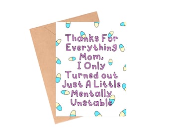 Mentally Unstable Child Mother's Day Card