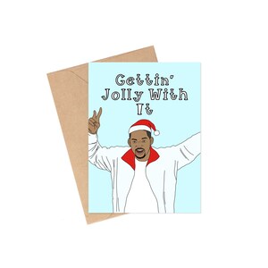 Gettin 'Jolly With It Karte, lustige Weihnachtskarte, 90er Jahre Musik Weihnachtskarte, 90er Jahre Musik Weihnachtskarte, 90er Nostalgie