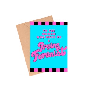 Tarjeta de feminista furiosa, tarjeta divertida para el Día de la Madre, tarjeta de madre activista, tarjeta para feminista, tarjeta de mamá feminista, tarjeta del Día de la Madre para mamá