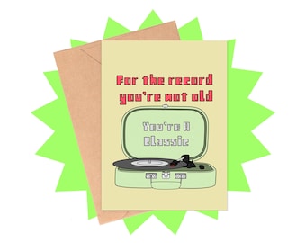 Funny Birthday Card, Old Person Music Lover Birthday