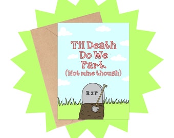 Til Death Do We Part Anniversary Card, Funny Newlywed Card, 1st Anniversary Card, Sarcastic Anniversary Card, Funny Anniversary Card, Love