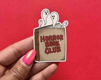 Horror Book Club Vinyl Sticker, Halloween Ghost Theme