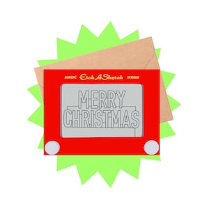 Carte de joyeux Noël, carte de Noël jouet classique, carte de Noël amusante, carte de Noël nostalgique, carte de Noël pour parents