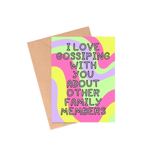 Family Gossip Card, Aunt Mothers Day Card, Mother's Day Card Card for Mom, Funny Mothers Day Card, Card for Auntie, Grandma Birthday Card