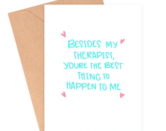 Funny Therapist Valentine's Card, Dark Humor Mental Health Card