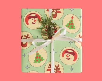 Holiday Cookie Gift Wrap, Cookie Wrapping Paper, Cute Christmas Wrapping Paper, Christmas Wrapping Paper, Holiday Cookies Wrapping Paper