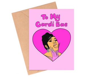 Cardi Bae Valentines Card, Cardi B Valentines Day Card, Hip Hop Valentine Card, Rap Valentines Day Card, Valentines Card by Siyo Boutique