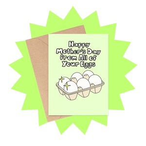 Tarjeta "Todos tus huevos", tarjeta para mamá con temática gastronómica, tarjeta divertida para el Día de la Madre, tarjeta para mamá, tarjeta del Día de la Madre, tarjeta de cumpleaños para mamá, tarjetas para niños