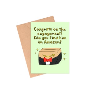 Cartão de noivado da Amazon, cartão de felicitações de noivado, cartão de noivado de amigo, cartão de recém-noivo, cartão de amigo engraçado, cartão para casamento