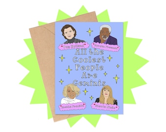 Gemini Celebrities Birthday Card, Astrology Zodiac Sign