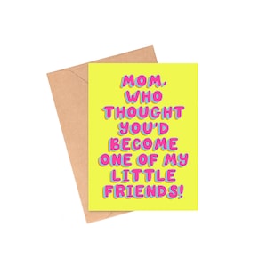 Tarjeta de uno de mis pequeños amigos, tarjeta divertida para el día de la madre, cita de madre negra, tarjeta para mamá, tarjeta para mamá negra, tarjeta del día de la madre para mamá, tarjeta para mamá