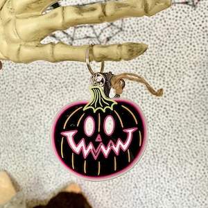 Neon Kürbis Acryl Schlüsselbund, Halloween Schlüsselbund, Kürbis Schlüsselbund, Acryl Schlüssel Charme, Acryl Schlüssel Zubehör, Tasche Schlüsselbund, Halloween Liebhaber