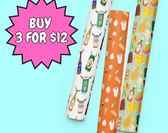 Fun Gift Wrapping Paper, Mix & Match Designs (3 Sheets)