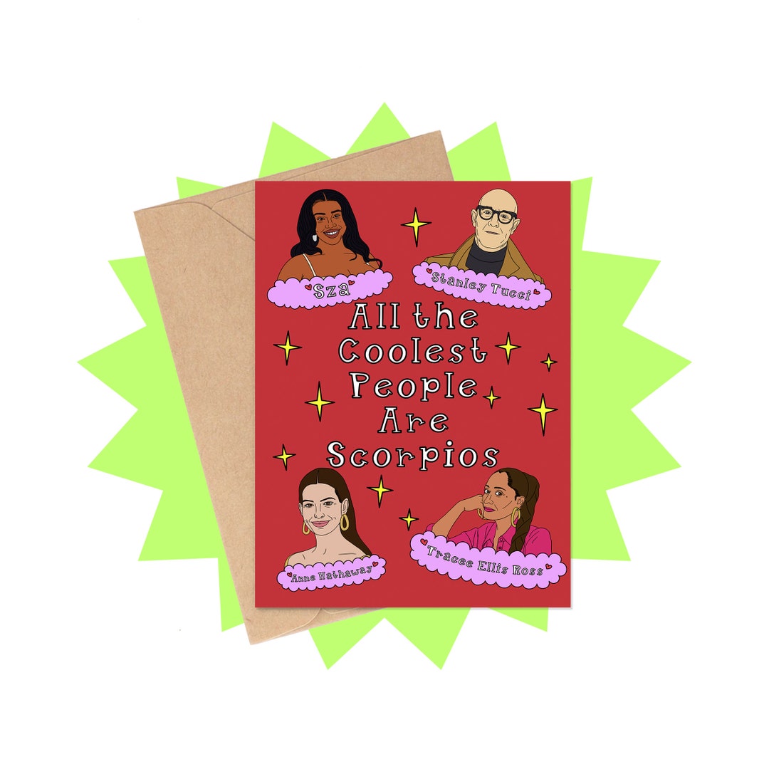 Scorpio Celebrities Birthday Card, Scorpio Birthday Card, Zodiac