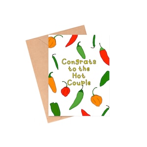 Parabéns para o cartão de casal quente, cartão de casamento engraçado, cartão de casamento trocadilho, cartão de casamento latino, cartão de trocadilho de casamento, cartão de casamento de casal, cartão picante