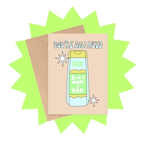 Cartão dois em um, cartão para mãe solteira, cartão para pai solteiro, cartão engraçado para o dia das mães, cartão para mãe, cartão para pai, cartão engraçado para o dia dos pais