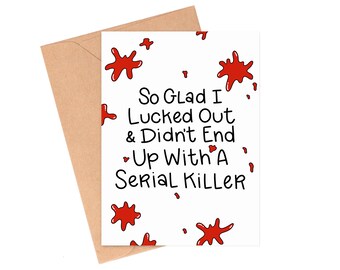 Funny True Crime Valentine's Day Card, Dark Humor Anniversary Card