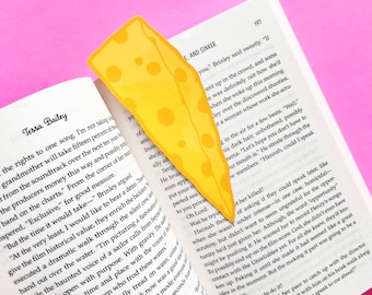 Block of Cheese Bookmark, Cheese Bookmark, Jumbo Food Bookmark, Die Cut Bookmark, Food Bookmark, Cheese Lover Gift, Funny Bookmark Gift