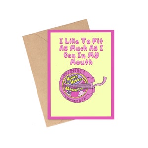 Fit In My Mouth Valentines Card, 2000s Valentine Card, 90s Valentines Day Card, Bubble Gum Valentine Card, Food Valentines Card, Love Card