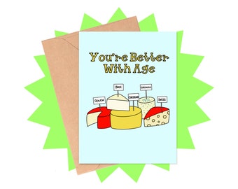 Cheese Birthday Card, Pun Food Lover Card