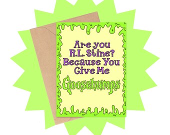 You Give Me Goosebumps Valentine's Day Card, 90s Nostalgia Valentines Day Card, 90s Valentine Card, 90s TV Love Card, 2024 Valentines Card