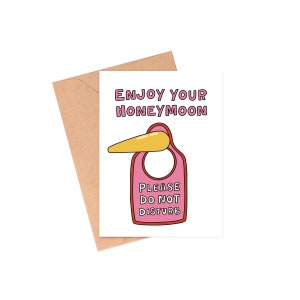 Enjoy the Honeymoon Card, Funny Wedding Card, Wedding Congratulations Card, Friend Wedding Card, Wedding Card, Naughty Wedding Card