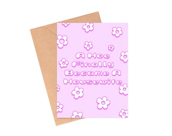 Hoe to A Housewife Card, Best Friend Wedding Card, Engagement Card for Best Friend, Funny Wedding Card, Congratulations Wedding, Bride Card