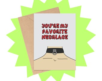 Favorite Necklace Valentine's Day Card, NSFW Valentine's Day Card, Adult Valentine's Day Card, Funny Valentines Card, 2024 Valentines Card