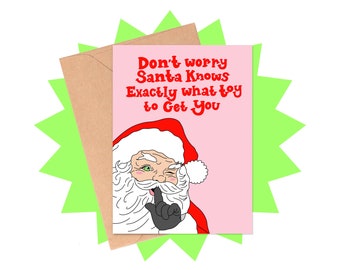 Santa Toy Christmas Card, NSFW Holiday Card, Adult Christmas Card, NSFW Christmas Card, Friend Christmas Card, Adult Toy Card, Funny Card