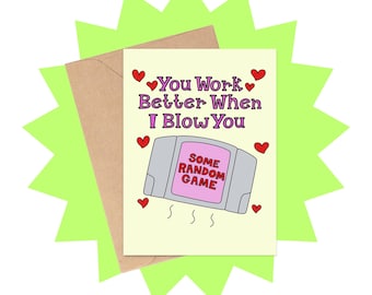 Tarjeta divertida de San Valentín para gamers, tarjeta de amor nostálgico