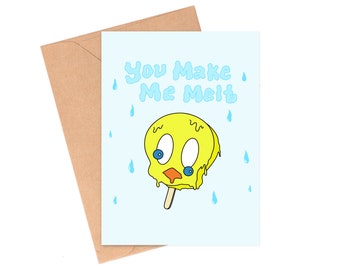 Funny Ice Cream Valentines Card, Melt Humor
