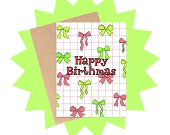 Merry Birthmas December Birthday Card