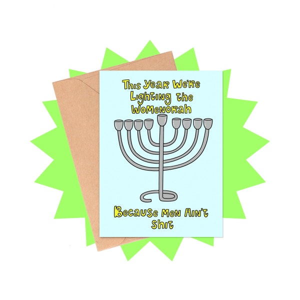 Carte Womennorah Hanukkah, Carte Hanukkah féministe, Carte Hanukkah drôle, Carte Menorah Hanukkah, Carte Hanukkah femme, Carte Hanukkah drôle