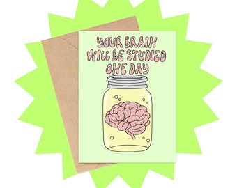 Funny Graduation Card, Brain in Jar, Science Graduate