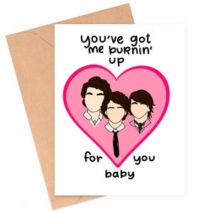 Burnin' Up Love Card, biglietto di San Valentino dei Jonas Brothers, biglietto musicale divertente, biglietto di San Valentino per fidanzato di Siyo Boutique