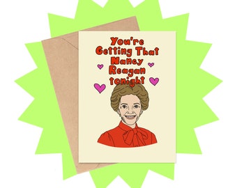 Goat Throat Valentine's Day Card, Funny Political Valentine's Day Card, Nancy Reagan Valentine's Day Card, Funny Card, 2024 Valentines Card