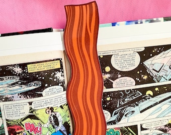 Bacon Bookmark, Food Bookmark, Funny Bookmark, Funny Die Cut Bookmark, Cookbook Bookmark, Bacon Lover Gift, Gift for Chef by Siyo Boutique