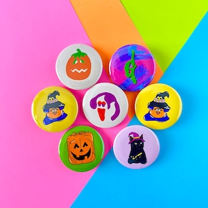 90s Halloween Button Pack, 90s Inspired Button, Halloween Cookie Button, 90s Halloween, Halloween Nostalgia, Salem Button, Halloween 2024